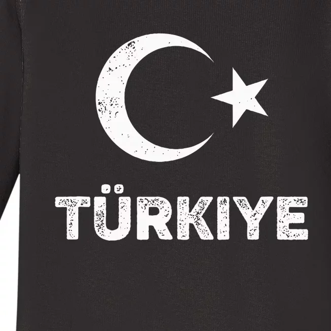 Turkish Flag Turk Bayragi Turkey Flag Turkiye Baby Long Sleeve Bodysuit