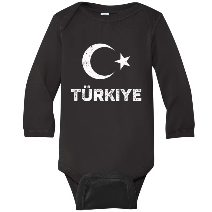 Turkish Flag Turk Bayragi Turkey Flag Turkiye Baby Long Sleeve Bodysuit