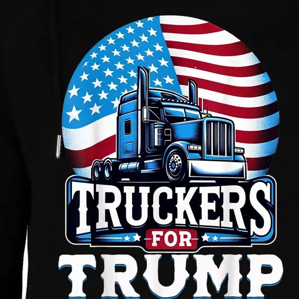 Truckers For Trump Womens Funnel Neck Pullover Hood