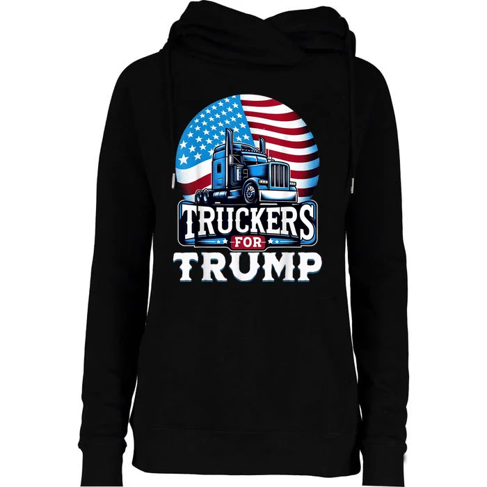 Truckers For Trump Womens Funnel Neck Pullover Hood