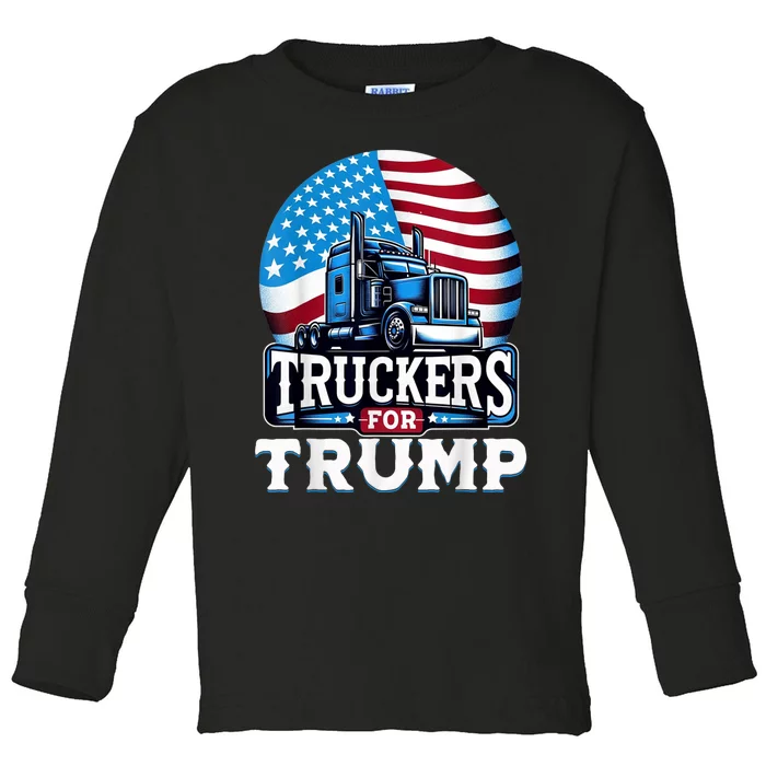 Truckers For Trump Toddler Long Sleeve Shirt