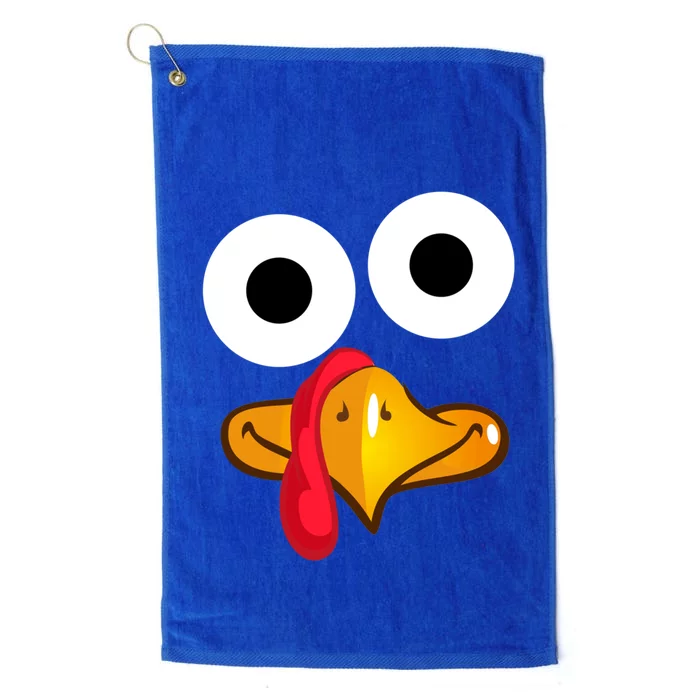 Turkey Face Thanksgiving Funny Costume Cute Gift Platinum Collection Golf Towel