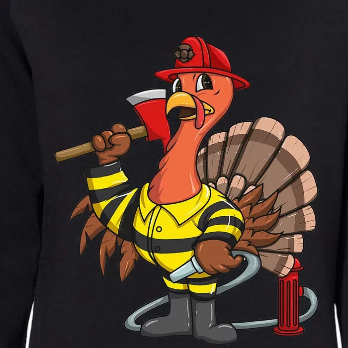 Thanksgiving Firefighter Turkey  Proud Fireman Gift Womens California Wash Sweatshirt