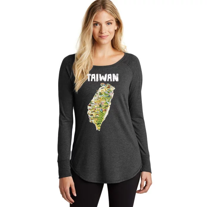 Taiwan Flag Taiwanese Flag Taiwan Women's Perfect Tri Tunic Long Sleeve Shirt