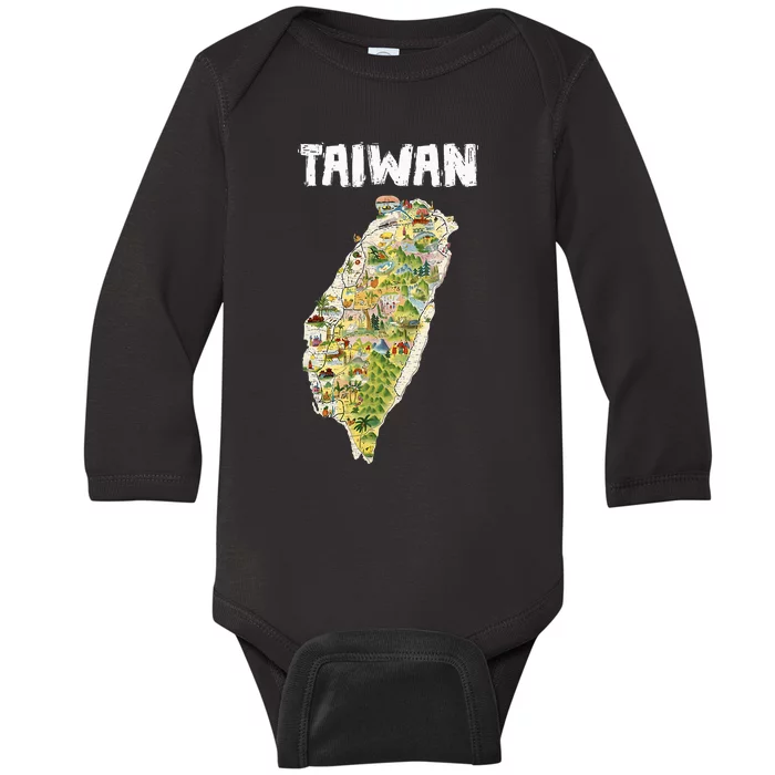 Taiwan Flag Taiwanese Flag Taiwan Baby Long Sleeve Bodysuit