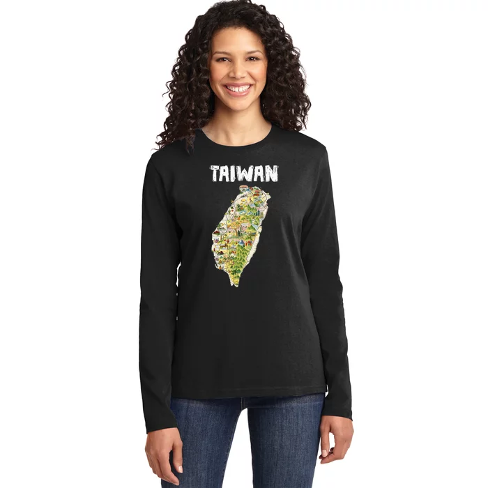 Taiwan Flag Taiwanese Flag Taiwan Ladies Long Sleeve Shirt