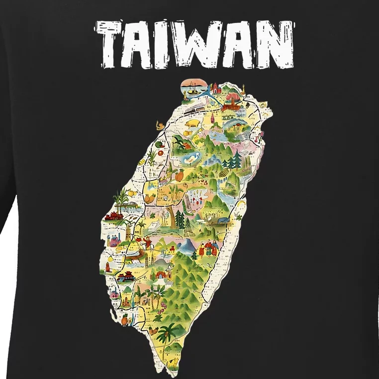 Taiwan Flag Taiwanese Flag Taiwan Ladies Long Sleeve Shirt