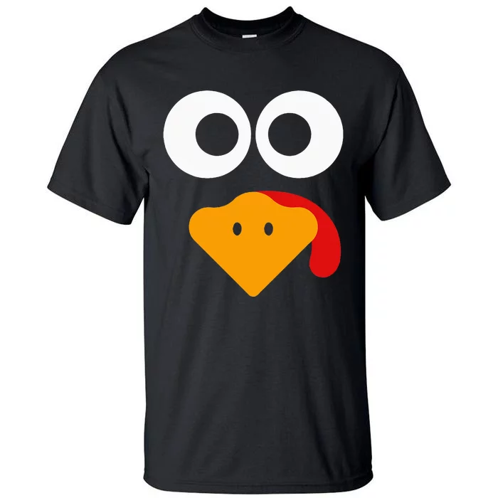 Turkey Face Thanksgiving Tall T-Shirt