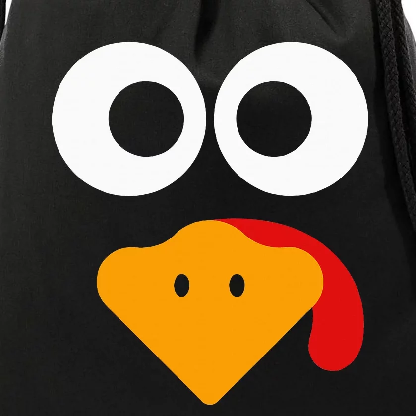 Turkey Face Thanksgiving Drawstring Bag