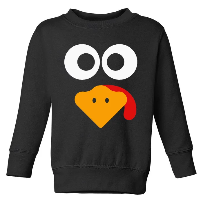 Turkey Face Thanksgiving Toddler Sweatshirt