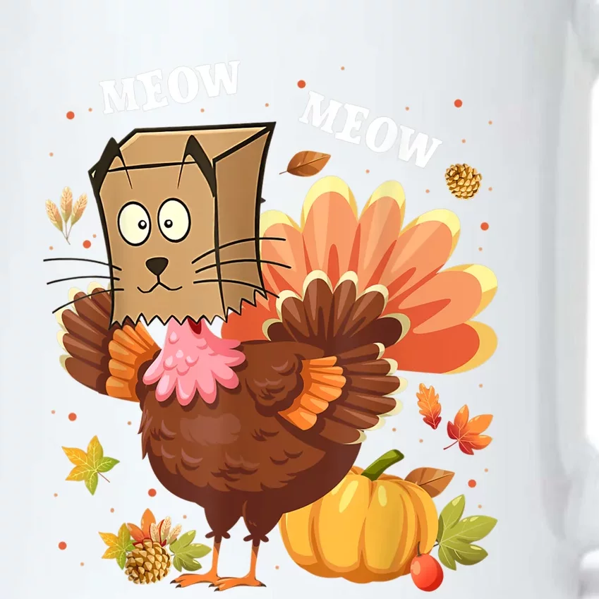 Thanksgiving Funny Turkey Fake Cat Meow Kitty Cats Lover Black Color Changing Mug