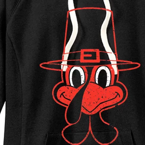 Turkey Face Thanksgiving Fall Pattern Funny Novelty Gifts Women's Fleece Hoodie