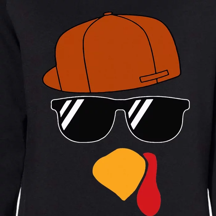 Turkey Face Thanksgiving Trucker Hat Glasses Womens California Wash Sweatshirt