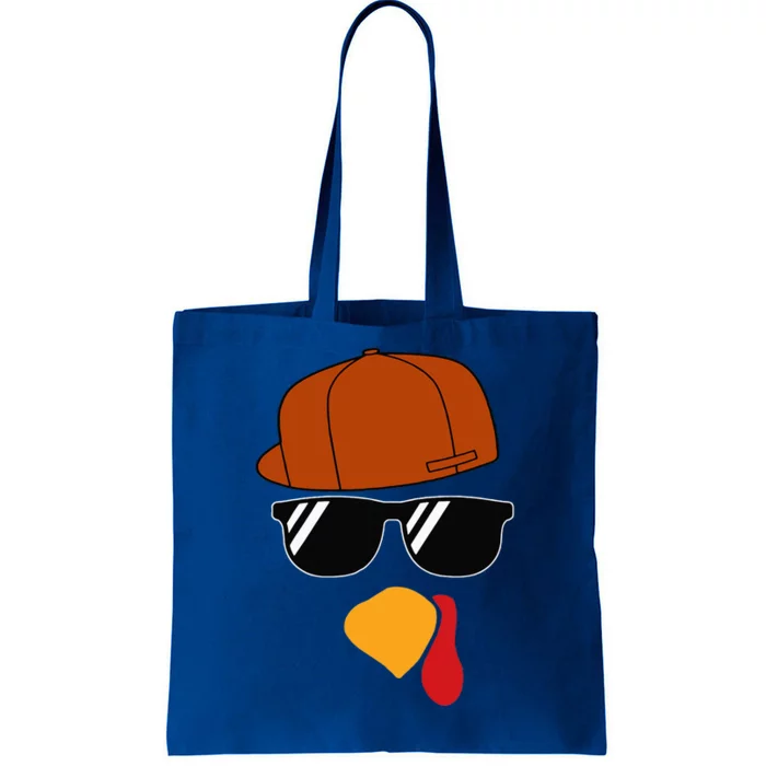 Turkey Face Thanksgiving Trucker Hat Glasses Tote Bag