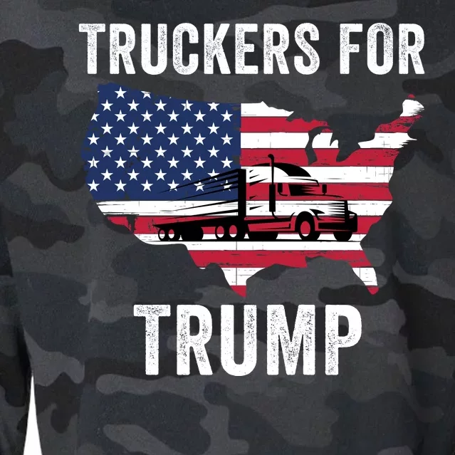 Truckers For Trump 2024 Maga Trump Lovers Election 2024 I Stand With Trump Cropped Pullover Crew