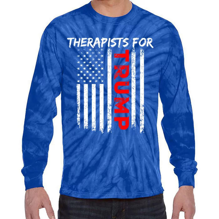 Therapists For Trump Take America Back Gift Tie-Dye Long Sleeve Shirt