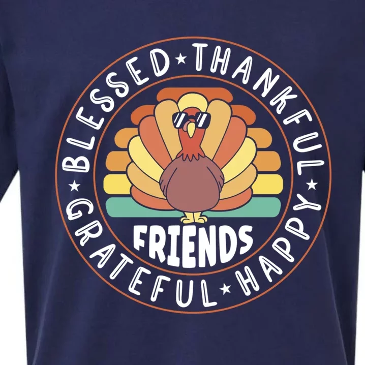 Thankful Friends Thanksgiving Friendsgiving Gift Sueded Cloud Jersey T-Shirt