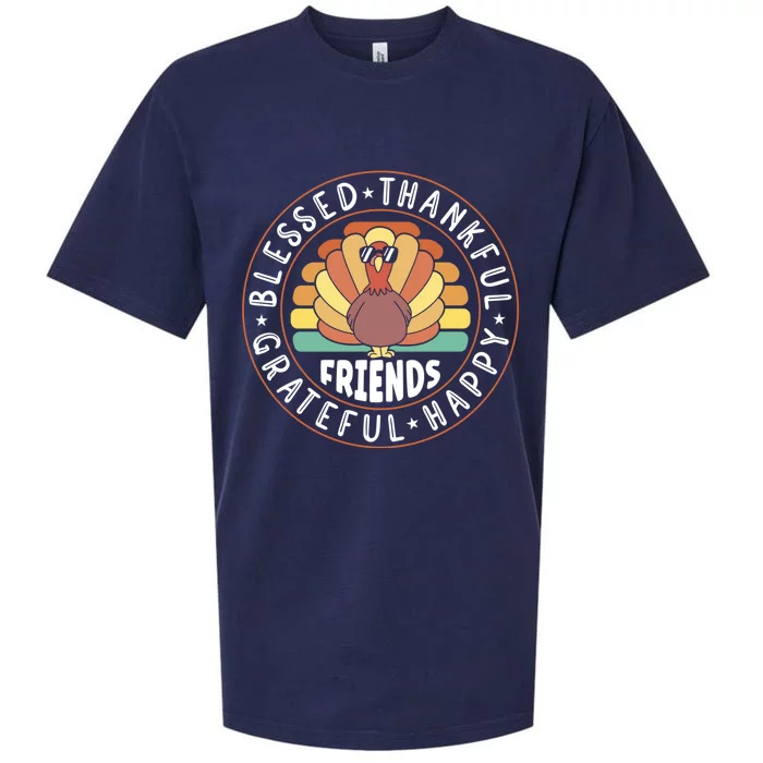 Thankful Friends Thanksgiving Friendsgiving Gift Sueded Cloud Jersey T-Shirt