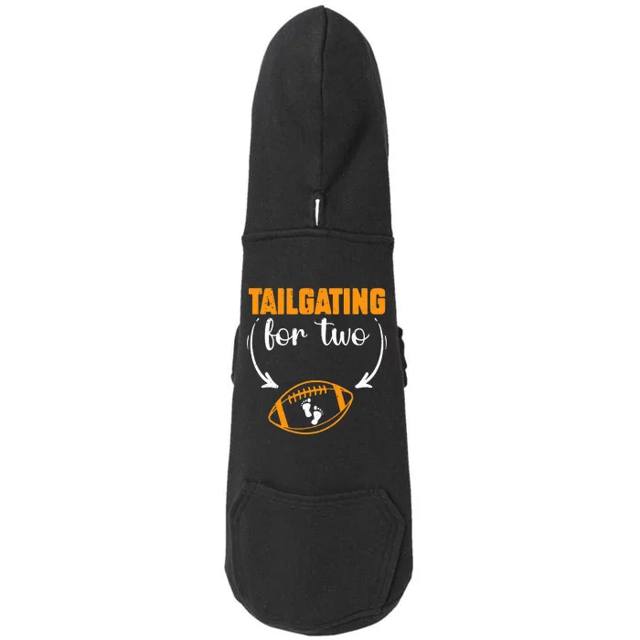 Tailgating For Two Football Thanksgiving Pregnancy Reveal Doggie 3-End Fleece Hoodie