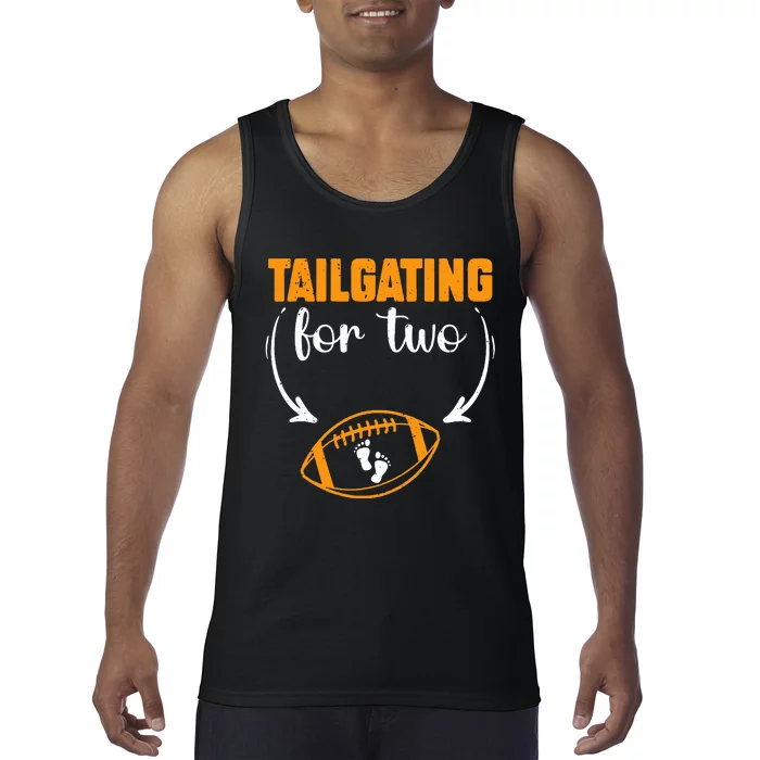 Tailgating For Two Football Thanksgiving Pregnancy Reveal Tank Top