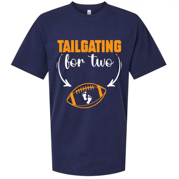 Tailgating For Two Football Thanksgiving Pregnancy Reveal Sueded Cloud Jersey T-Shirt