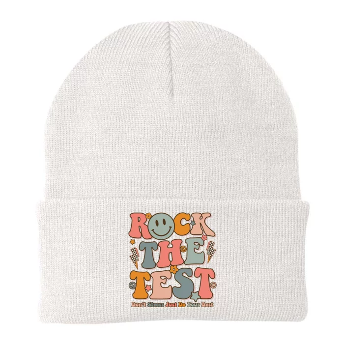 Testing For Teachers Test Day Teacher Rock The Test Knit Cap Winter Beanie