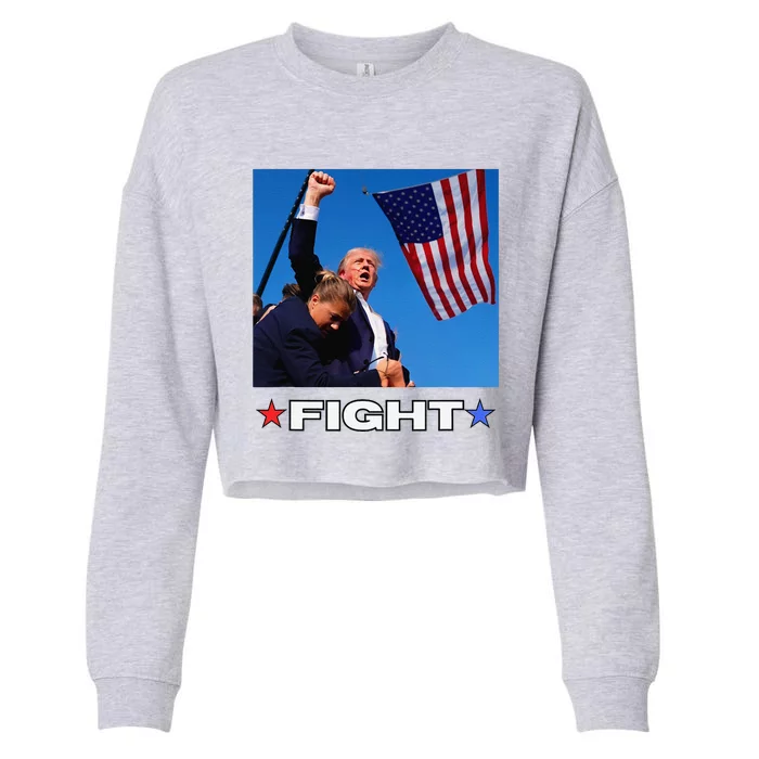 Trump Fight Cropped Pullover Crew