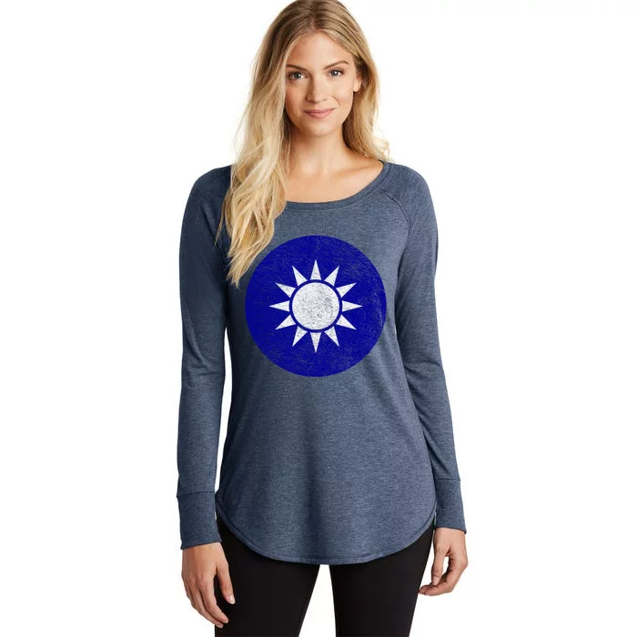 Taiwan Flag Taiwanese Emblem Roundel Taipei Gift Women's Perfect Tri Tunic Long Sleeve Shirt