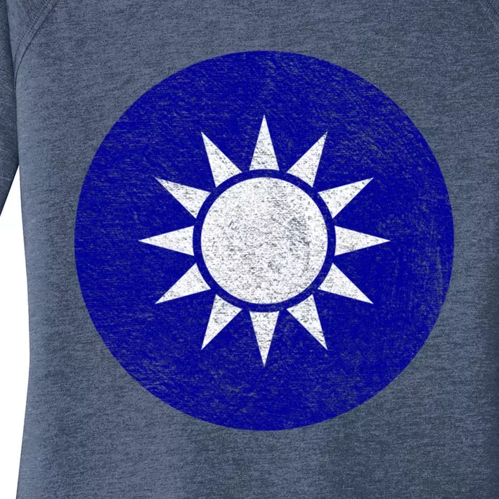 Taiwan Flag Taiwanese Emblem Roundel Taipei Gift Women's Perfect Tri Tunic Long Sleeve Shirt