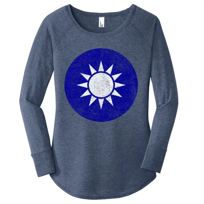 Taiwan Flag Taiwanese Emblem Roundel Taipei Gift Women's Perfect Tri Tunic Long Sleeve Shirt