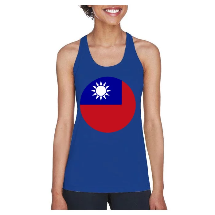 Taiwan Flag Taiwanese Pride Patriot White Sun Gift Women's Racerback Tank