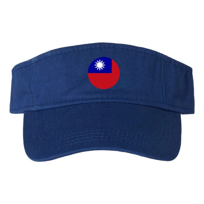 Taiwan Flag Taiwanese Pride Patriot White Sun Gift Valucap Bio-Washed Visor