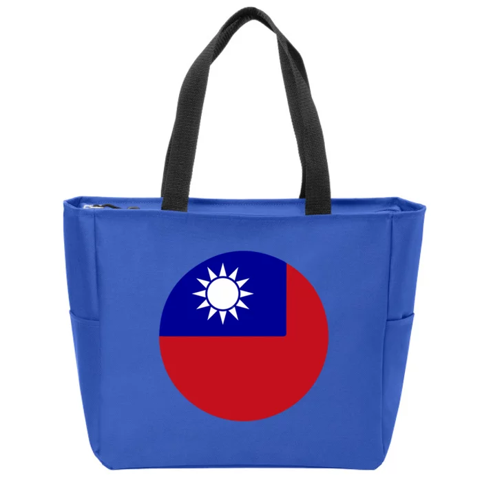 Taiwan Flag Taiwanese Pride Patriot White Sun Gift Zip Tote Bag