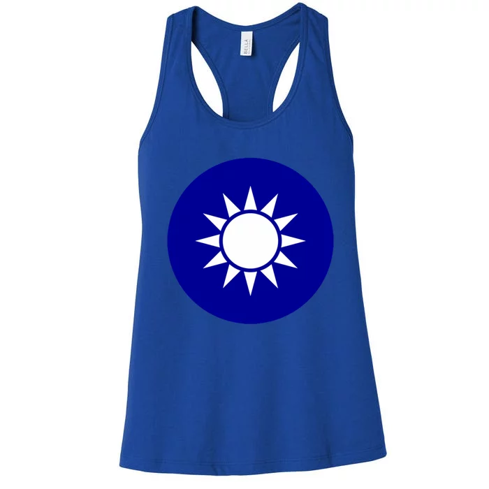 Taiwan Flag Taiwanese Pride Patriot White Sun Meaningful Gift Women's Racerback Tank