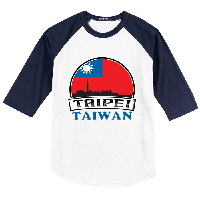 Taiwan Flag Taiwanese Taipei City Funny Cute Gift Baseball Sleeve Shirt