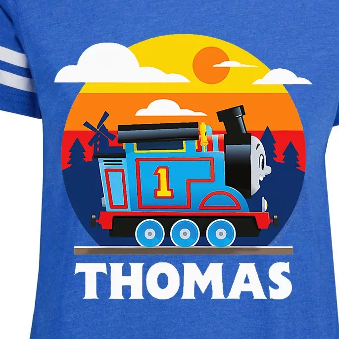 Thomas & Friends Thomas Round Sunset Enza Ladies Jersey Football T-Shirt