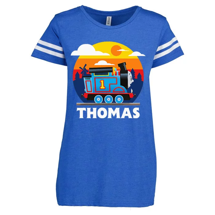 Thomas & Friends Thomas Round Sunset Enza Ladies Jersey Football T-Shirt