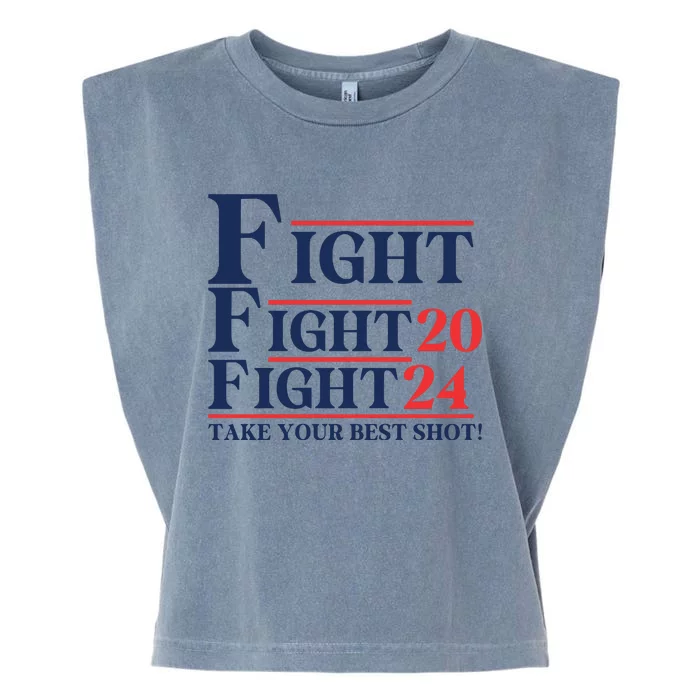 Trump Fight Trump Shot Trump 2024 Fist Pump Garment-Dyed Women's Muscle Tee