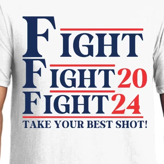 Trump Fight Trump Shot Trump 2024 Fist Pump Pajama Set