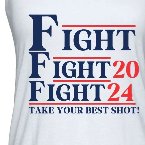 Trump Fight Trump Shot Trump 2024 Fist Pump Ladies Essential Flowy Tank