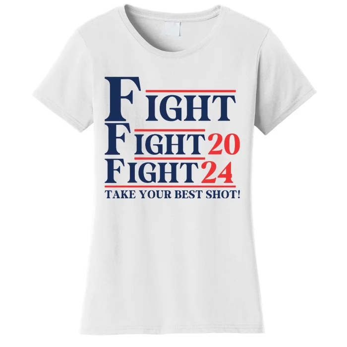 Trump Fight Trump Shot Trump 2024 Fist Pump Women's T-Shirt