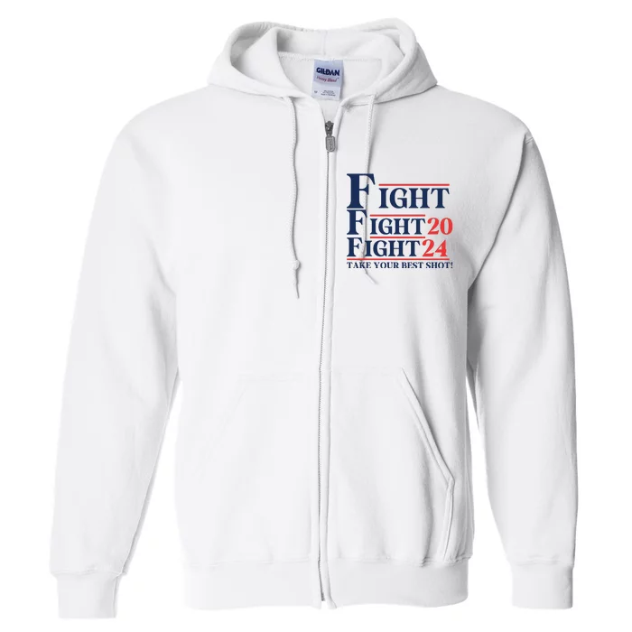 Trump Fight Trump Shot Trump 2024 Fist Pump Full Zip Hoodie