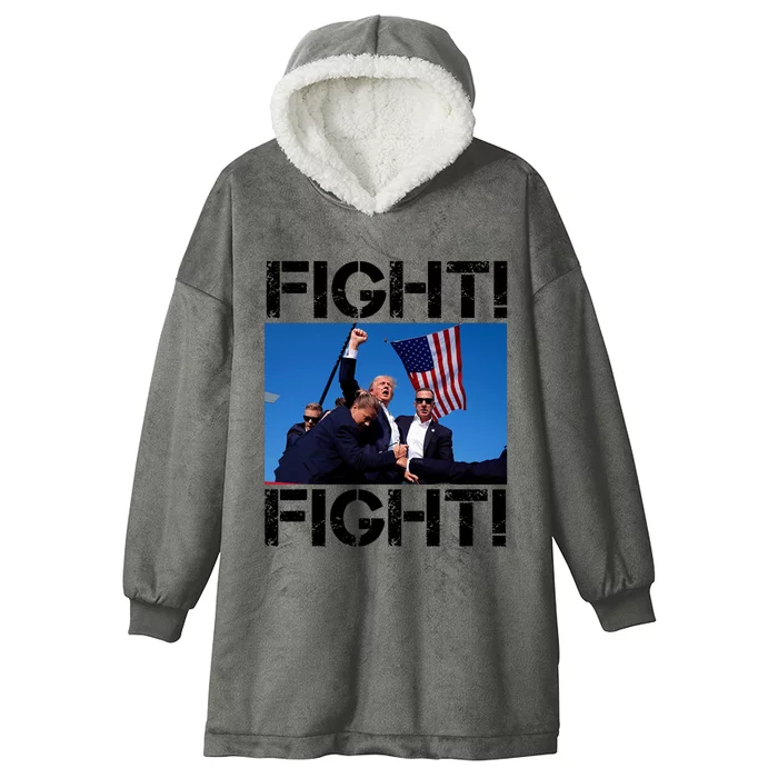 Trump Fight Trump Fighting Hooded Wearable Blanket