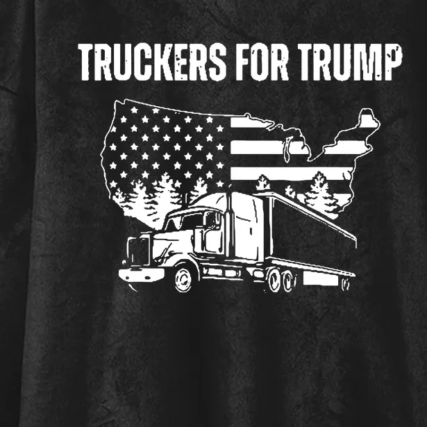 Truckers For Trump 2024 Vote Trump 2024 Hooded Wearable Blanket