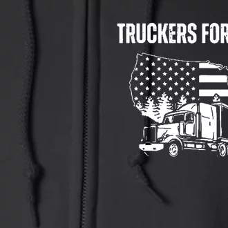 Truckers For Trump 2024 Vote Trump 2024 Full Zip Hoodie