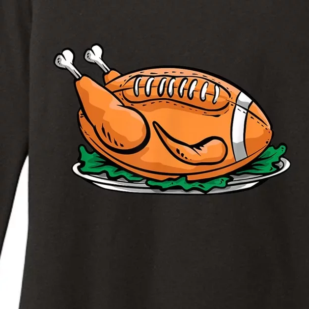 Turkey Football Thanksgiving Dinner Womens CVC Long Sleeve Shirt