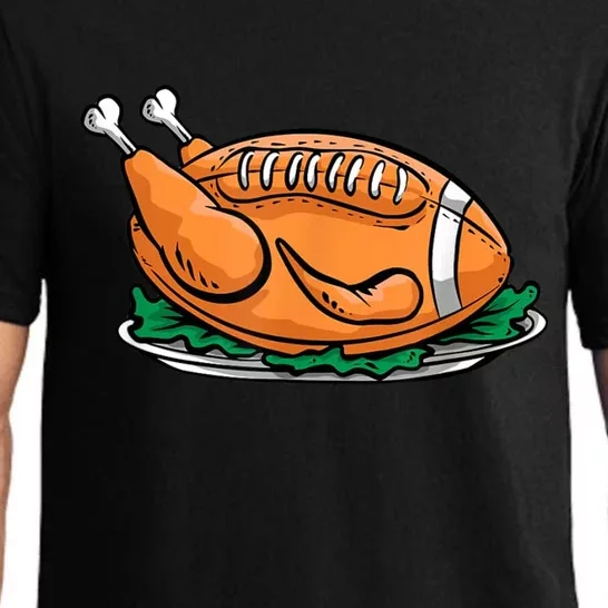 Turkey Football Thanksgiving Dinner Pajama Set