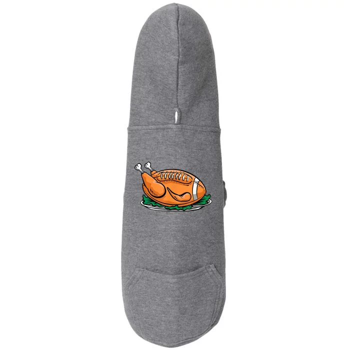 Turkey Football Thanksgiving Dinner Doggie 3-End Fleece Hoodie