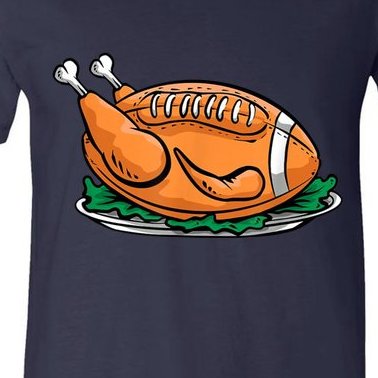 Turkey Football Thanksgiving Dinner V-Neck T-Shirt