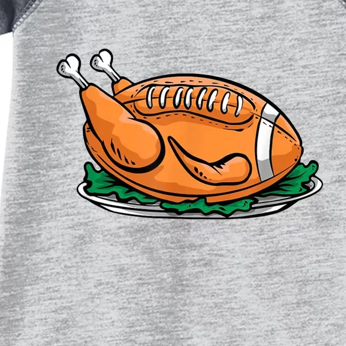 Turkey Football Thanksgiving Dinner Infant Baby Jersey Bodysuit